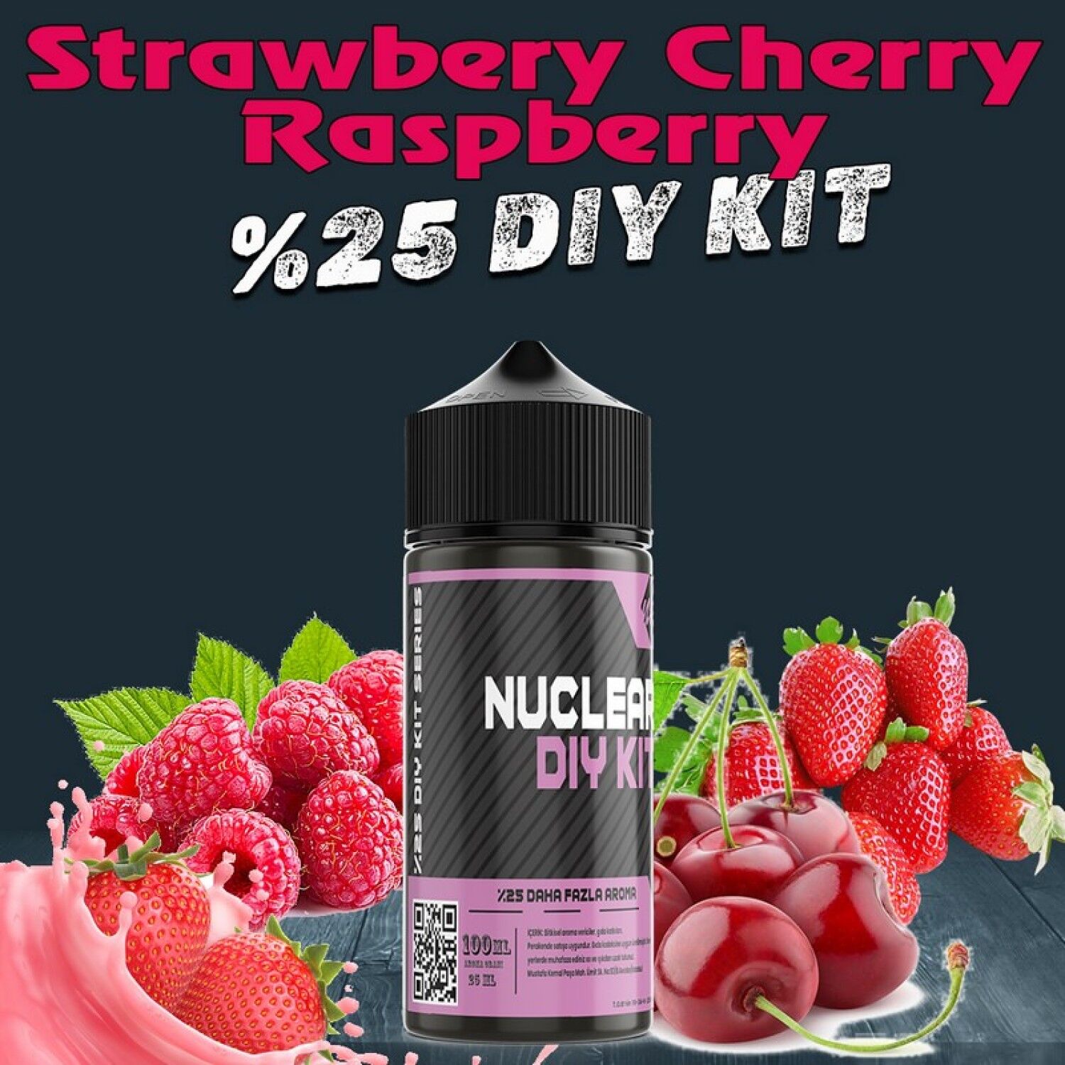 %25 Strawberry Cherry Raspberry Yoğun Aroma Dıy-Kit