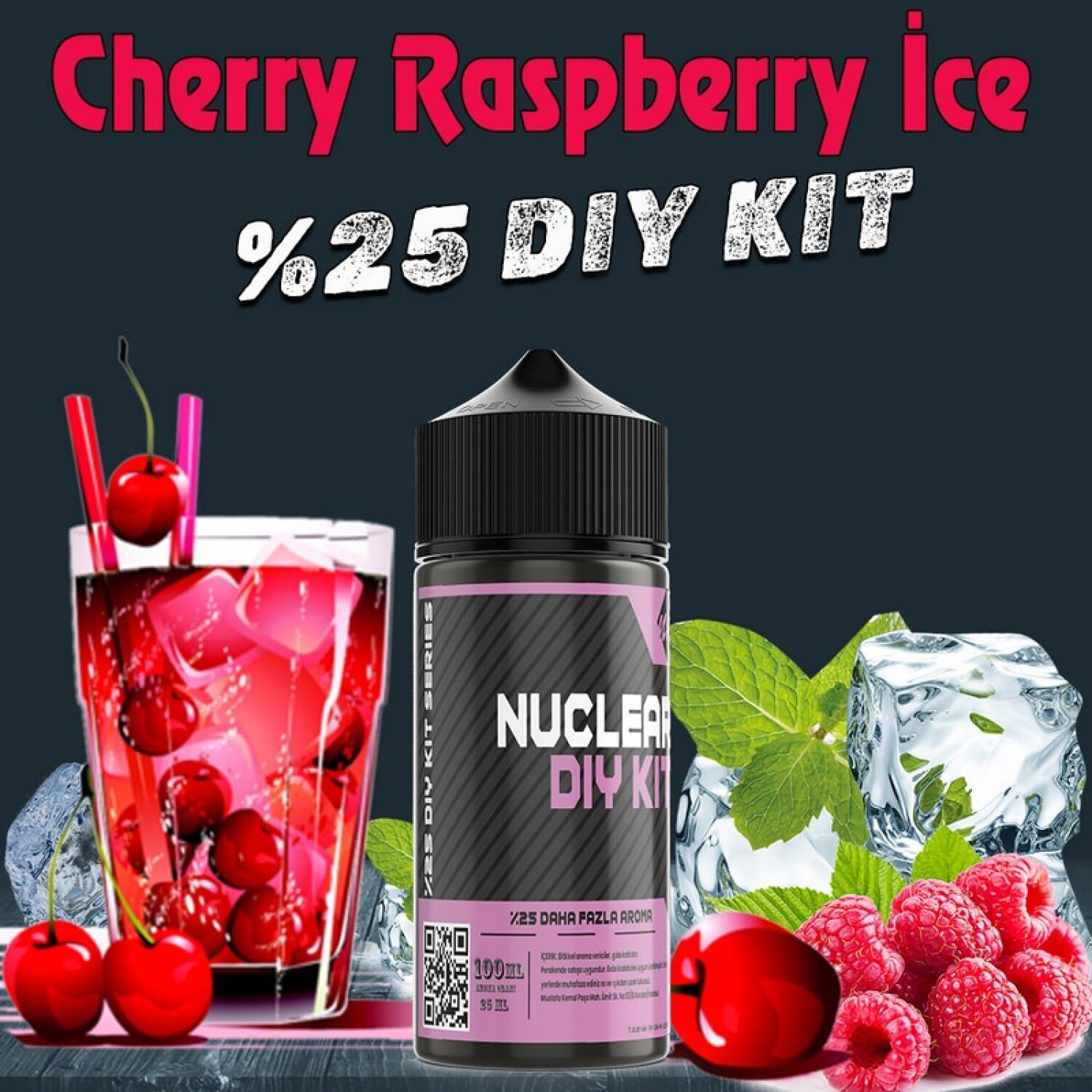 %25 Cherry Raspberry İce Yoğun Aroma Dıy-Kit Vamp Serisi